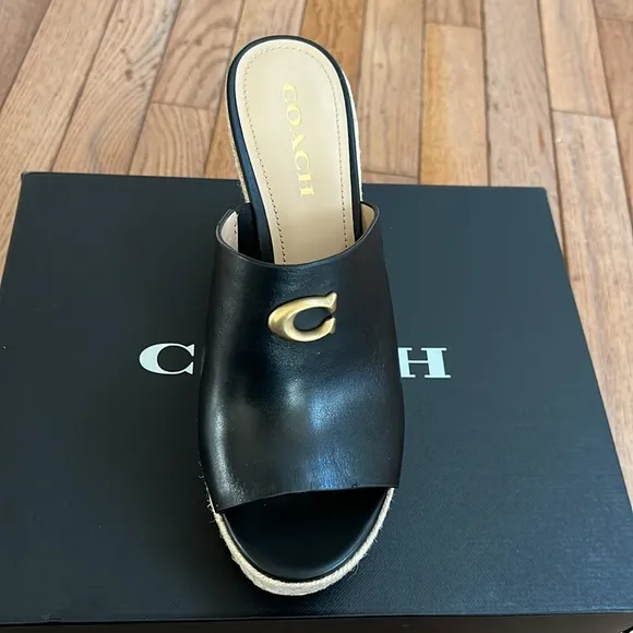 COACH Gloria C Slide Espadrille Wedge Sandals