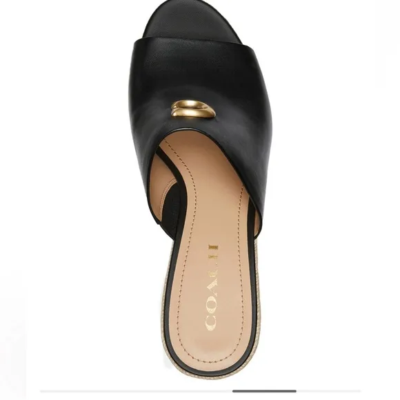 COACH Gloria C Slide Espadrille Wedge Sandals