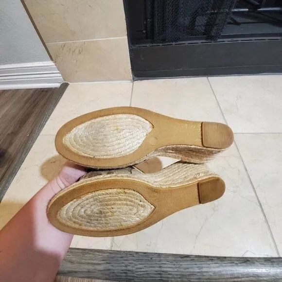 COACH logo wedge Espadrille type rope sandals size 8