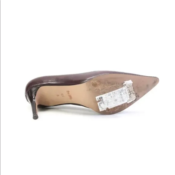 Coach studded Maroon leather heels pumps shoes 6.5