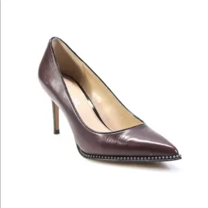 Coach studded Maroon leather heels pumps shoes 6.5