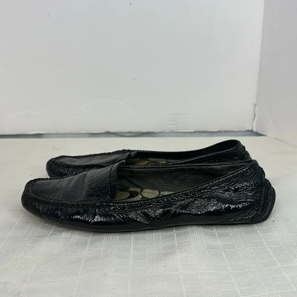 COACH Suellen Black Patent Leather Loafers Shoes Women's Size 8