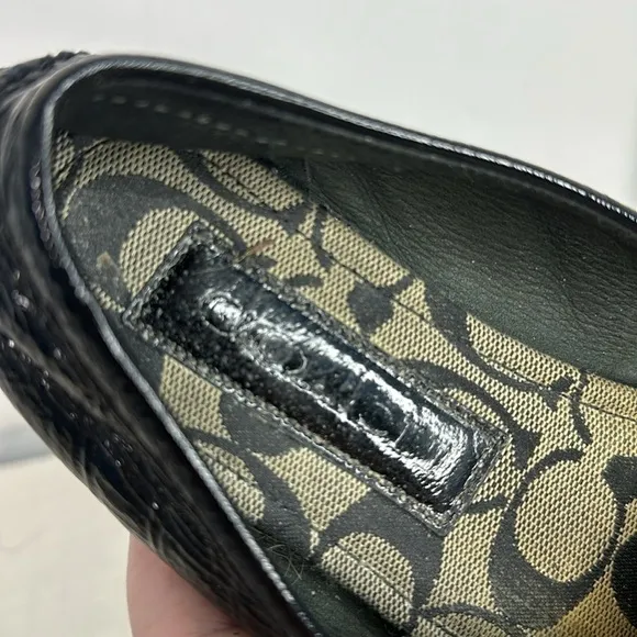 COACH Suellen Black Patent Leather Loafers Shoes Women's Size 8