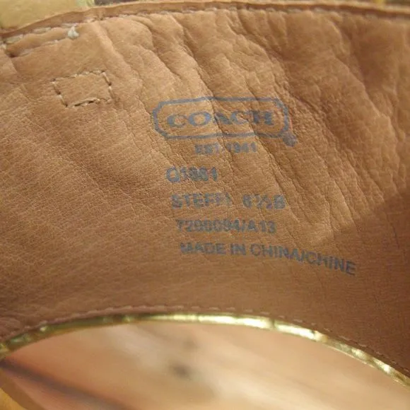 Coach Steffi Metallic  Platform Heels Shoes
