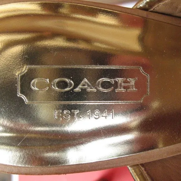 Coach Steffi Metallic  Platform Heels Shoes