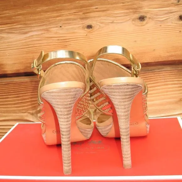 Coach Steffi Metallic  Platform Heels Shoes
