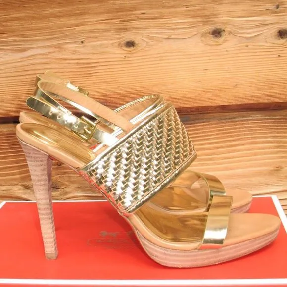 Coach Steffi Metallic  Platform Heels Shoes