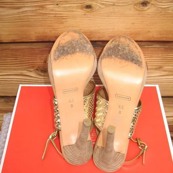 Coach Steffi Metallic  Platform Heels Shoes