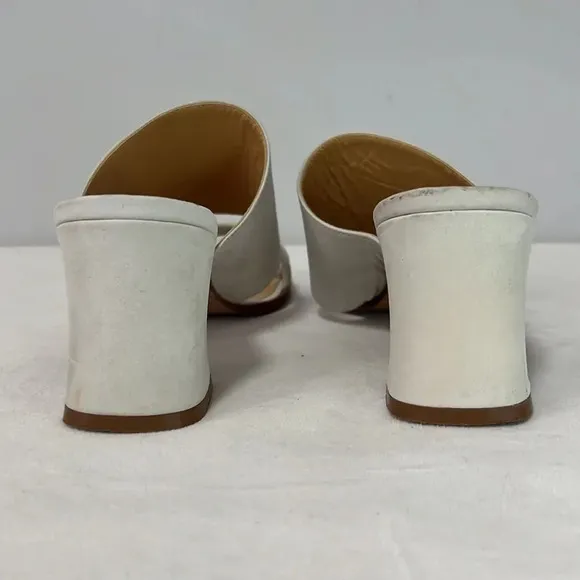 Coach Suede Off White Block Heel Strap Sandals size 7.5