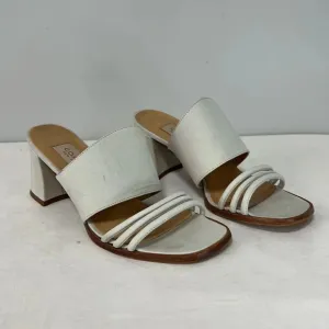 Coach Suede Off White Block Heel Strap Sandals size 7.5