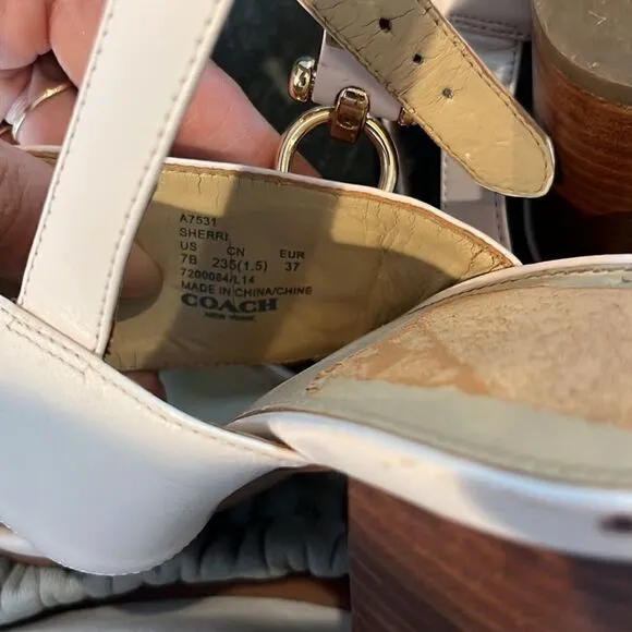 Coach Tan Block Heels