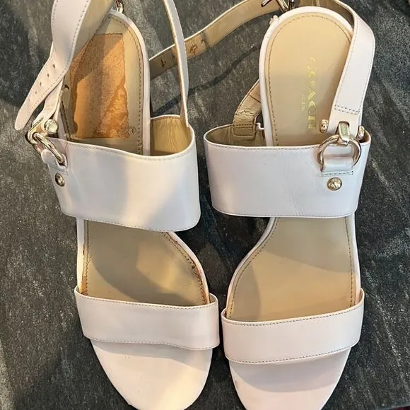 Coach Tan Block Heels