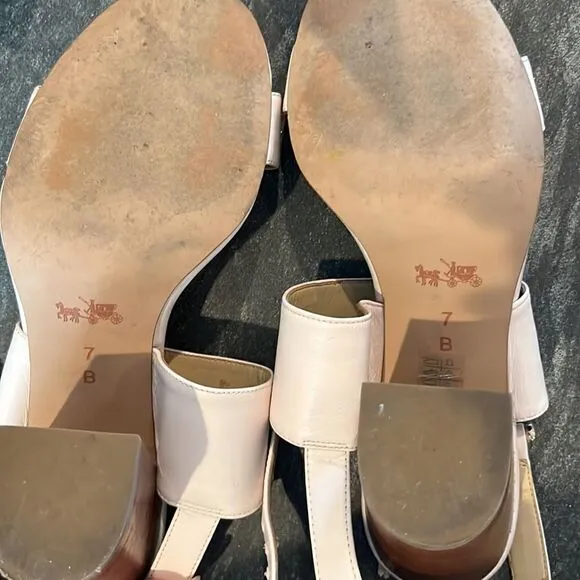Coach Tan Block Heels
