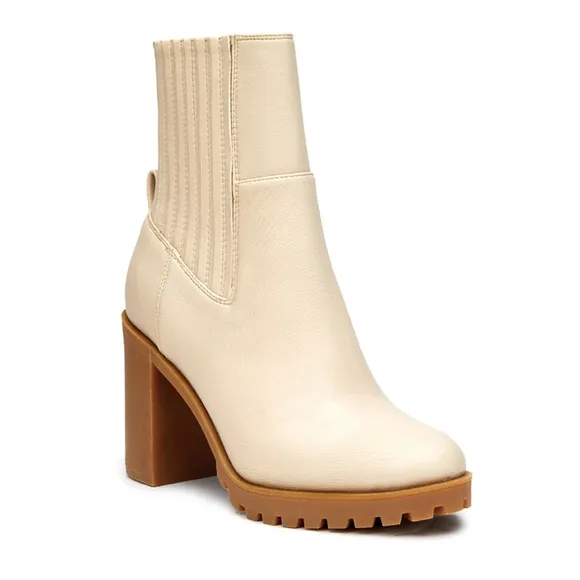 Coconuts by Matisse Dean Women's Block Heel Chelsea Boots Ivory