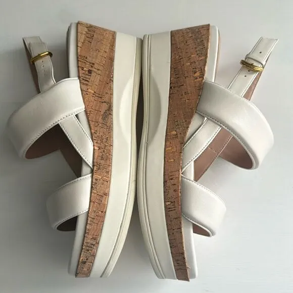 COLE HAAN AISLIN WEDGE SANDALS. IVORY-NATURAL.