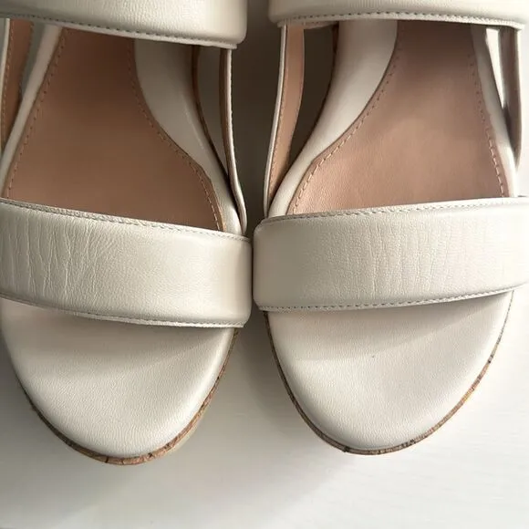 COLE HAAN AISLIN WEDGE SANDALS. IVORY-NATURAL.