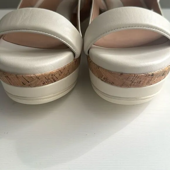 COLE HAAN AISLIN WEDGE SANDALS. IVORY-NATURAL.