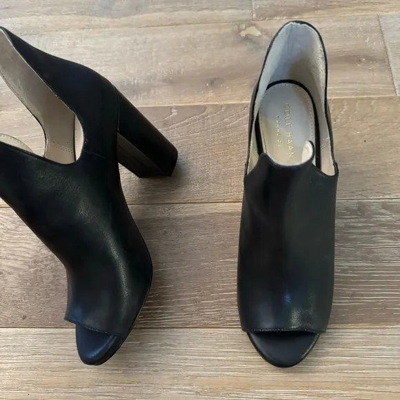 Cole Haan Black Block Heel Booties Women's Boots