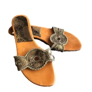 Cole Haan Collection Size 7 genuine python slide sandals. Made in Italy