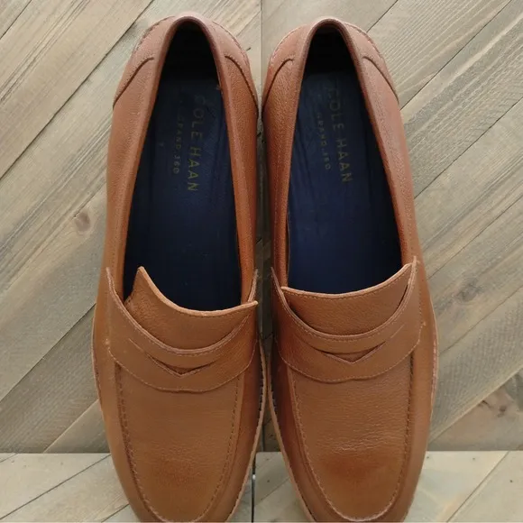 Cole Haan Feathercraft Grand Penny Loafers Mens Size 11.5 M British Tan Shoes