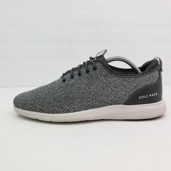 Cole Haan Grand Plus Essex Mens Size 10 Gray White Knit Oxford Sneaker Shoes