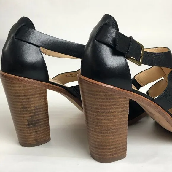 Cole Haan High Heel Sandal - 'Cameron' Black Leahter Gladiator Sandals  EUC 10.5