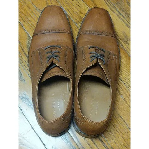 Cole Haan Men's 10.5 M Oxford Cap Toe Casual Dress Shoes C20090 Brown Leather