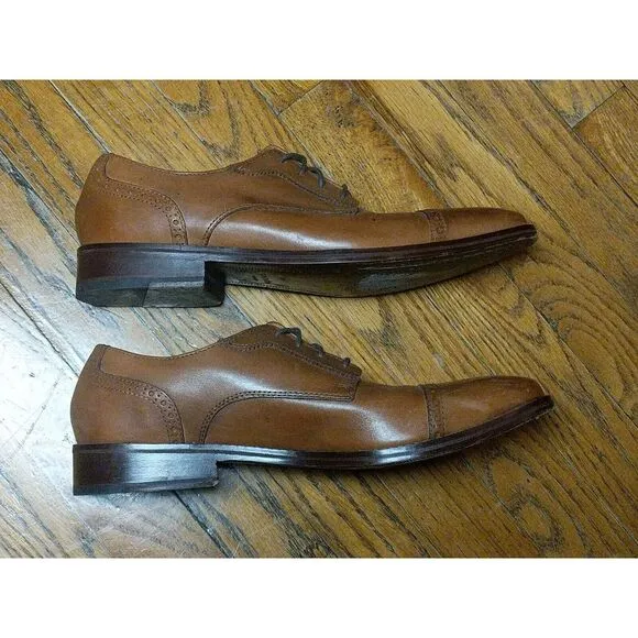 Cole Haan Men's 10.5 M Oxford Cap Toe Casual Dress Shoes C20090 Brown Leather