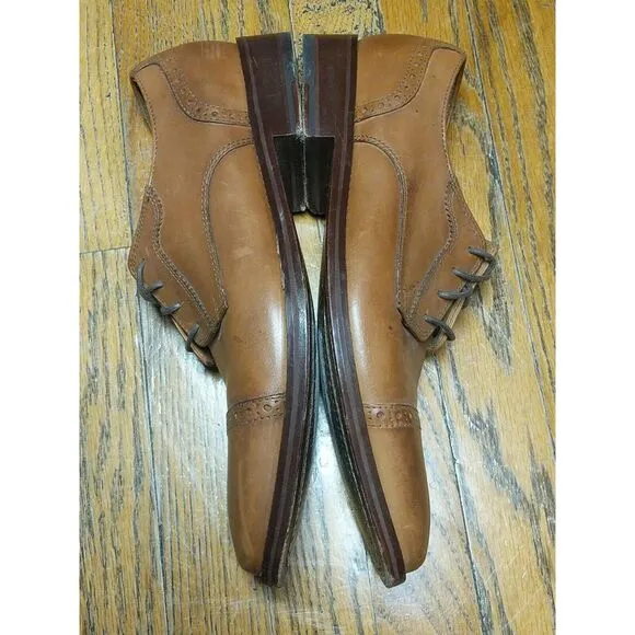 Cole Haan Men's 10.5 M Oxford Cap Toe Casual Dress Shoes C20090 Brown Leather