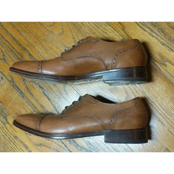 Cole Haan Men's 10.5 M Oxford Cap Toe Casual Dress Shoes C20090 Brown Leather