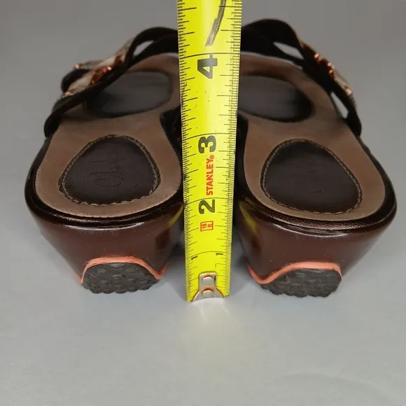 Cole Haan Nike Air Metallic Elke Slide Wedge Brown Sandals Size 6B