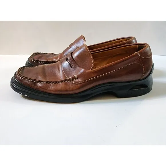 Cole Haan NikeAir Penny Loafers Mens Sz 10M Brown Leather Dress Shoes C02961