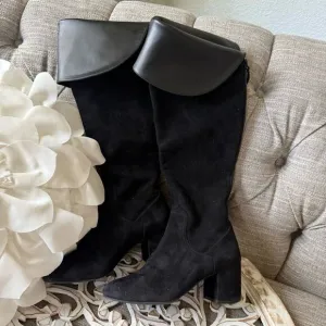 Cole Haan Over the Knee Block Heel Black Boots Women’s 8