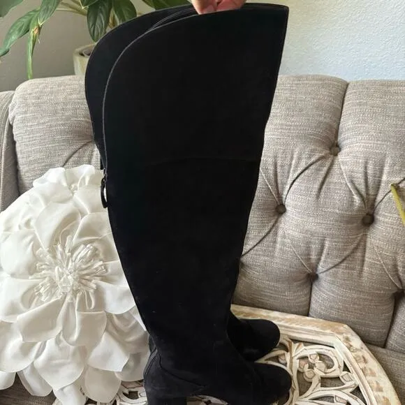 Cole Haan Over the Knee Block Heel Black Boots Women’s 8