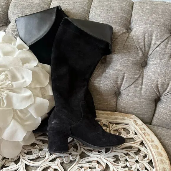 Cole Haan Over the Knee Block Heel Black Boots Women’s 8
