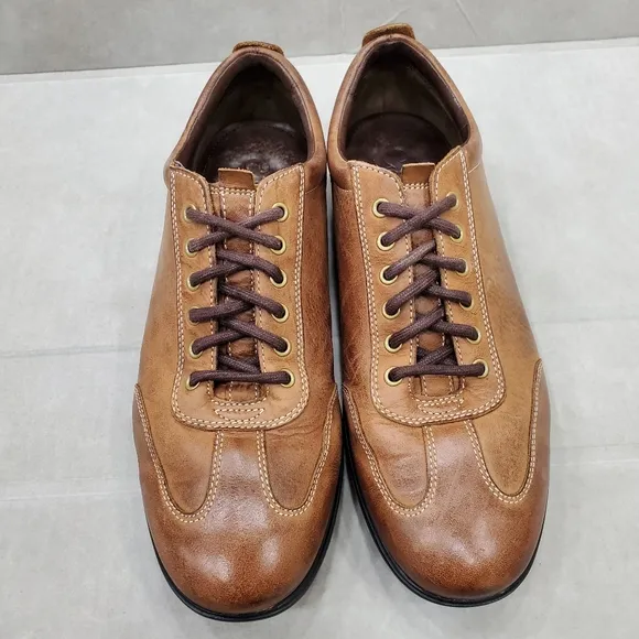 Cole Haan oxford shoes men's size 9.5 M brown leather distressed finish casual