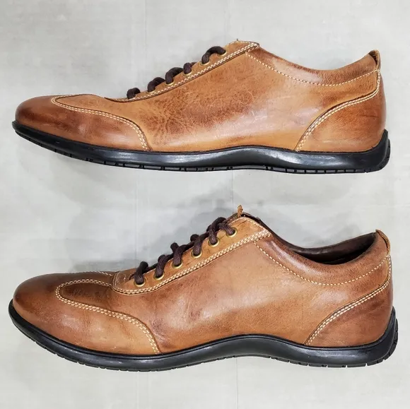 Cole Haan oxford shoes men's size 9.5 M brown leather distressed finish casual