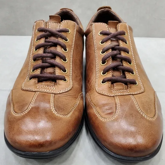 Cole Haan oxford shoes men's size 9.5 M brown leather distressed finish casual