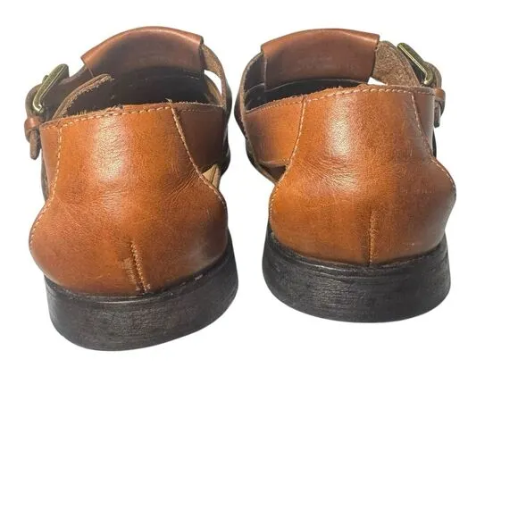 Cole Haan Sandals Fisherman Brown Leather Mens Size 9.5 M Closed Toe Buckle