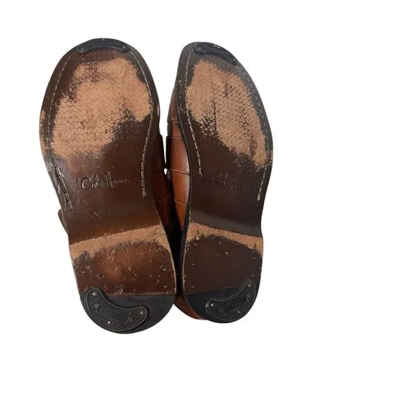 Cole Haan Sandals Fisherman Brown Leather Mens Size 9.5 M Closed Toe Buckle