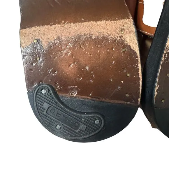 Cole Haan Sandals Fisherman Brown Leather Mens Size 9.5 M Closed Toe Buckle