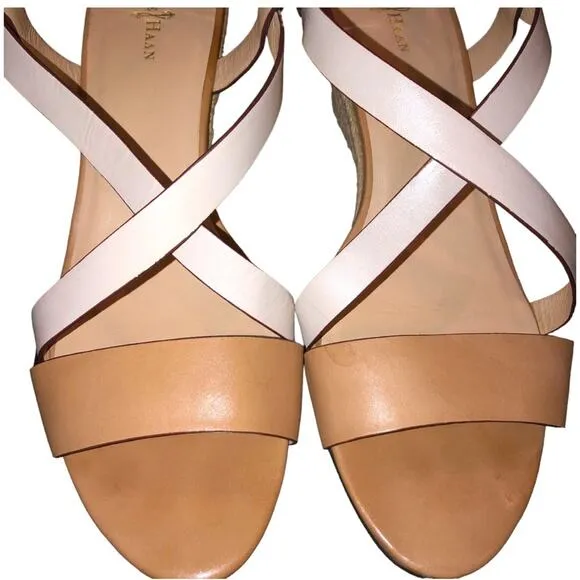 Cole Haan Taylor Two Tone Wedge Sandal 9-1/2 EUC