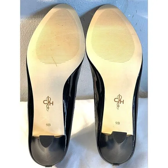 Cole Haan Wingtip Bow Black Suede/Pt Leather Pumps Size 9B New Without Box!  C