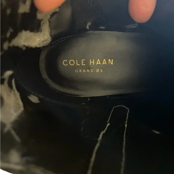 Cole Haan Women’s Hadlyn Black Leather Zip Block Heel Bootie, Size 8.5