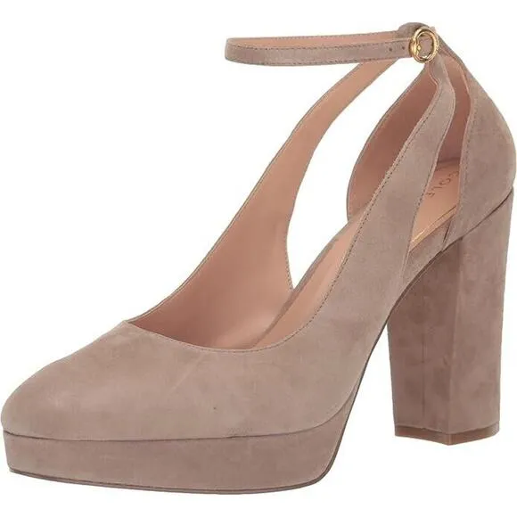 Cole Haan Women's Remi Ankle-Strap Platform Pumps, Gray Size 11M
