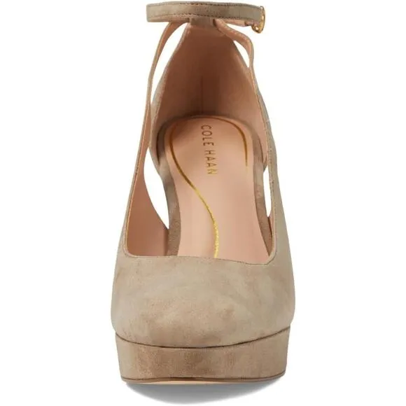 Cole Haan Women's Remi Ankle-Strap Platform Pumps, Gray Size 11M