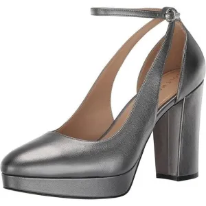 Cole Haan Women's Remi Platform Block Heel Pumps, Silver Size 11M