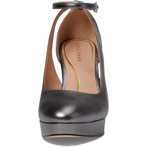 Cole Haan Women's Remi Platform Block Heel Pumps, Silver Size 11M