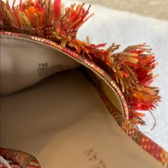 Colorful Fringe Block Heel Sandals ANTONIO MELANI