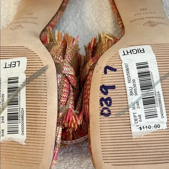 Colorful Fringe Block Heel Sandals ANTONIO MELANI